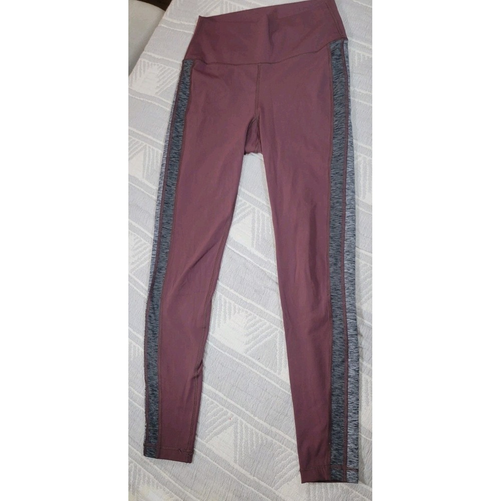 Vuori Racer Leggings Blue Gray Stripe‎ VW345 Women's Size S Yoga Gym Athleisure